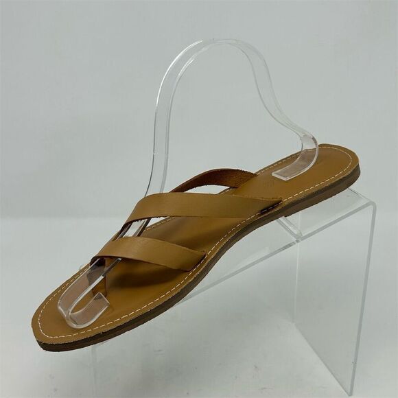 Madewell Women's Leather Slip On Thong Sandals Brown Size 9.5 Summer Casual - Picture 3 of 13